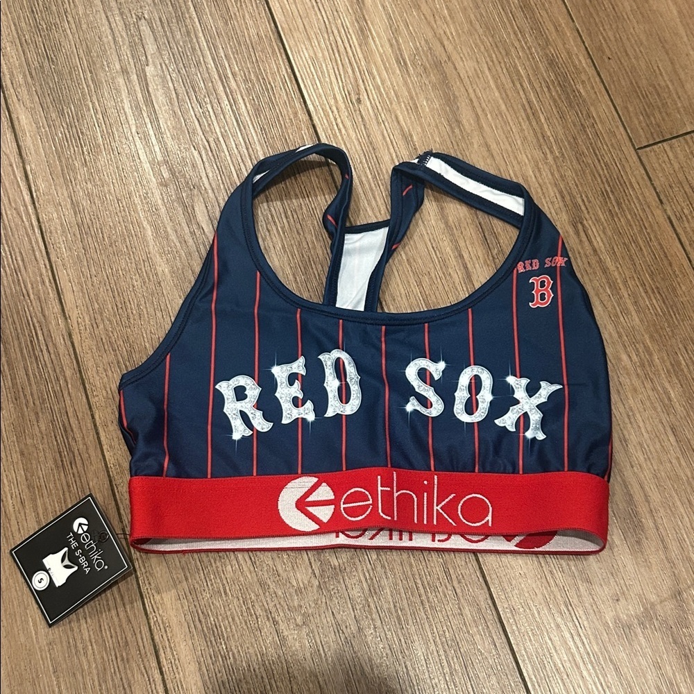 Ethika for Fanatics Women's Red Sox Sports Bra - Navy and Red size small - Picture 2 of 5